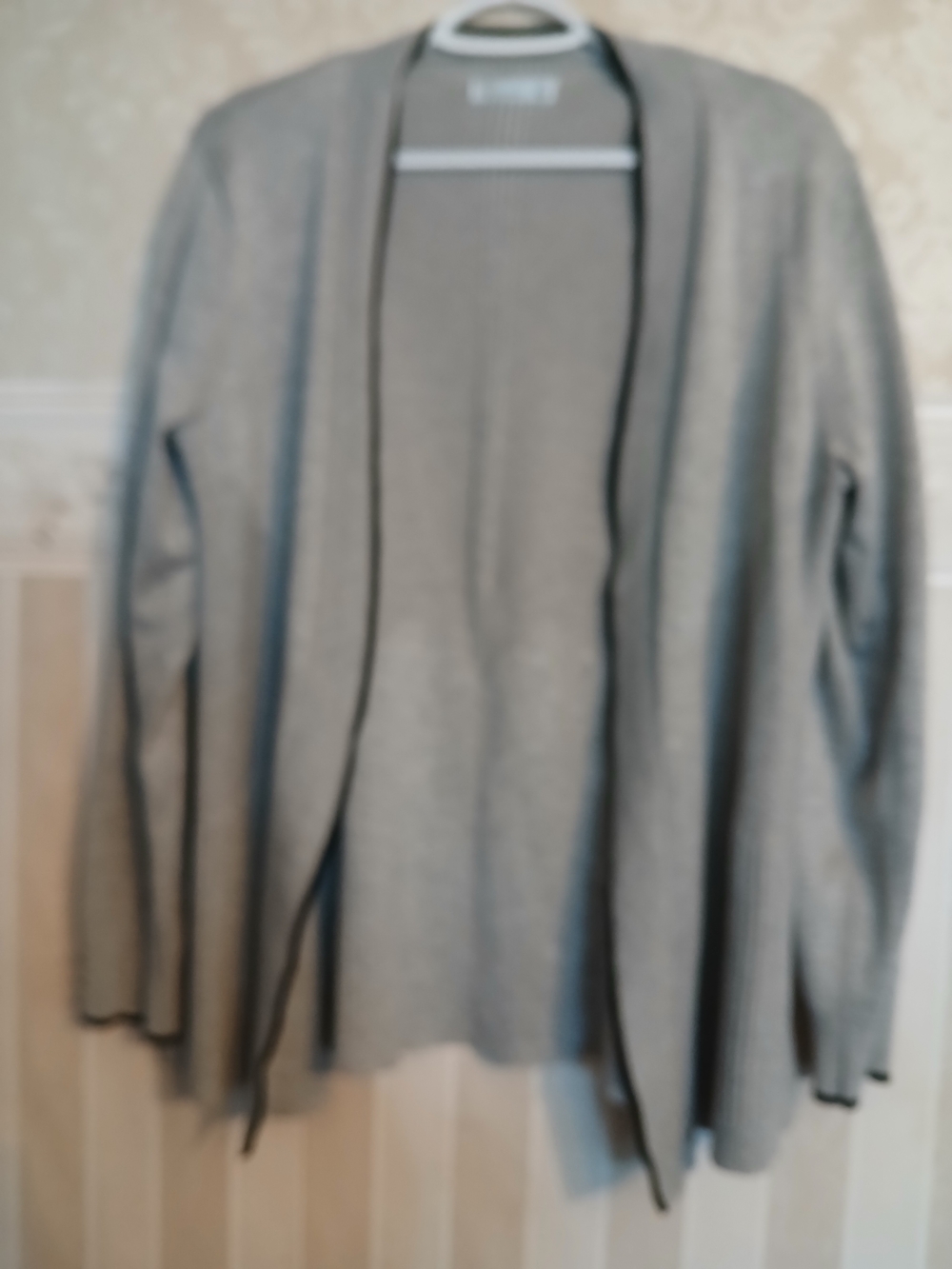 Madison Light Gray Open-Front Cardigan